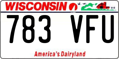 WI license plate 783VFU