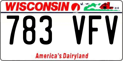 WI license plate 783VFV