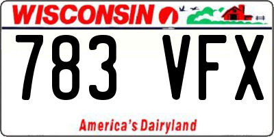 WI license plate 783VFX