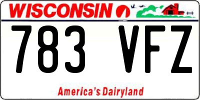 WI license plate 783VFZ