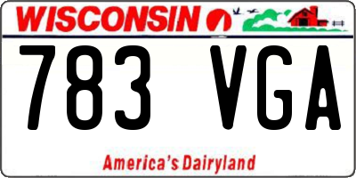 WI license plate 783VGA