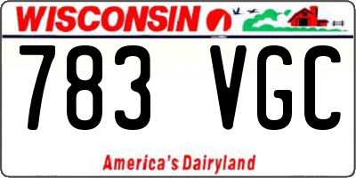 WI license plate 783VGC
