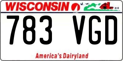 WI license plate 783VGD