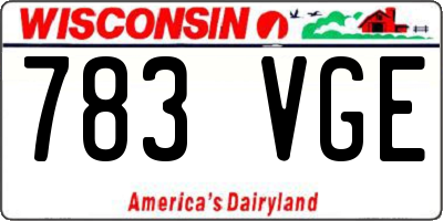 WI license plate 783VGE
