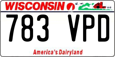 WI license plate 783VPD
