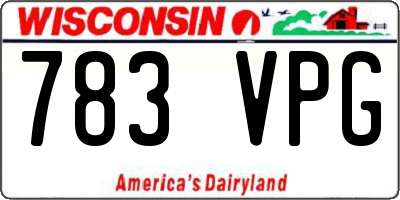 WI license plate 783VPG