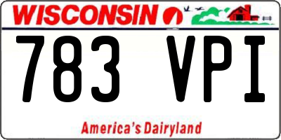 WI license plate 783VPI