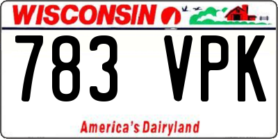 WI license plate 783VPK