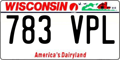 WI license plate 783VPL