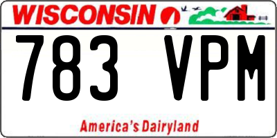 WI license plate 783VPM
