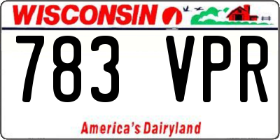 WI license plate 783VPR