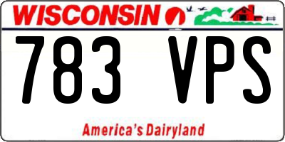 WI license plate 783VPS