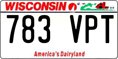 WI license plate 783VPT