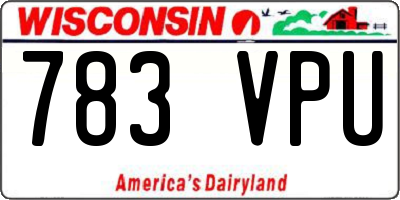 WI license plate 783VPU