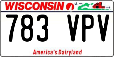 WI license plate 783VPV