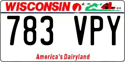 WI license plate 783VPY