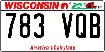 WI license plate 783VQB