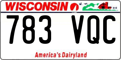 WI license plate 783VQC