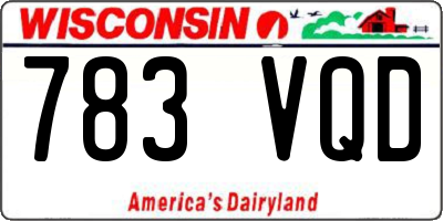 WI license plate 783VQD