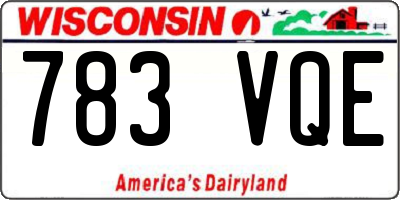 WI license plate 783VQE