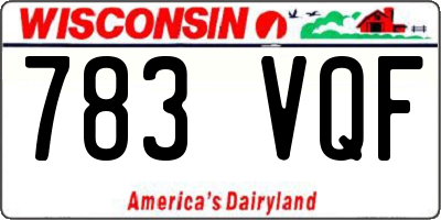 WI license plate 783VQF