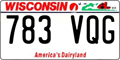 WI license plate 783VQG