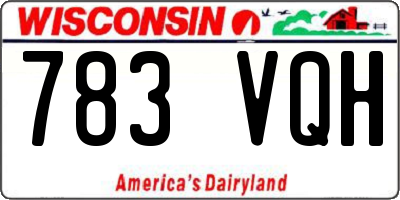 WI license plate 783VQH
