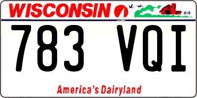 WI license plate 783VQI