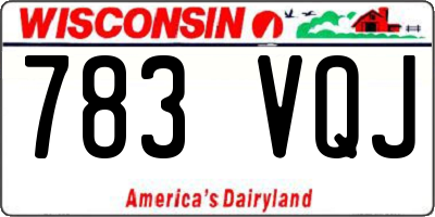 WI license plate 783VQJ