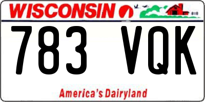 WI license plate 783VQK