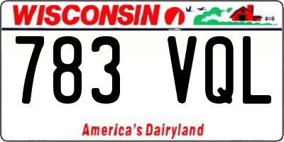 WI license plate 783VQL