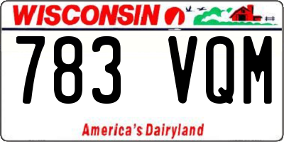 WI license plate 783VQM