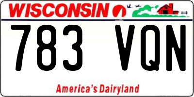 WI license plate 783VQN