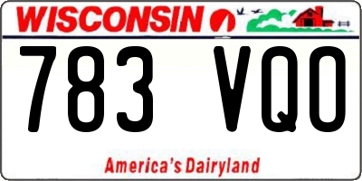 WI license plate 783VQO