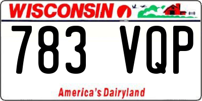 WI license plate 783VQP