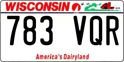 WI license plate 783VQR