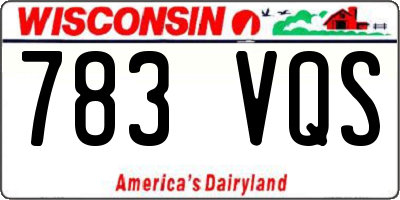 WI license plate 783VQS