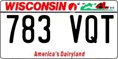 WI license plate 783VQT