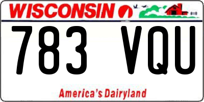 WI license plate 783VQU