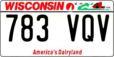 WI license plate 783VQV
