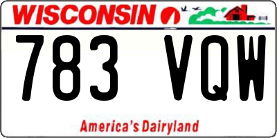 WI license plate 783VQW