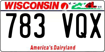 WI license plate 783VQX