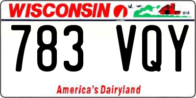 WI license plate 783VQY