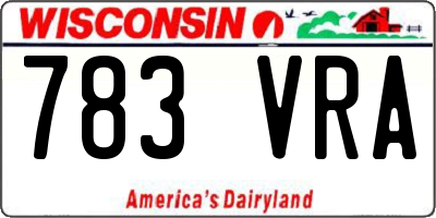 WI license plate 783VRA