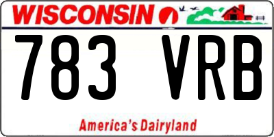 WI license plate 783VRB