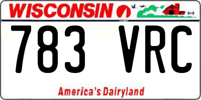 WI license plate 783VRC