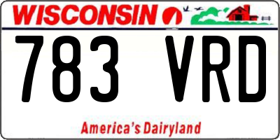 WI license plate 783VRD