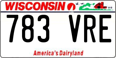 WI license plate 783VRE