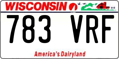 WI license plate 783VRF