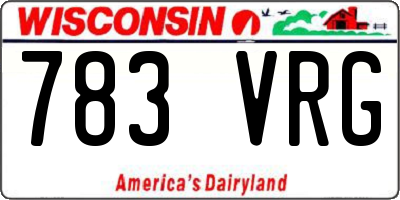 WI license plate 783VRG
